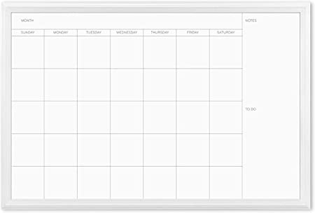 Photo 1 of U Brands Magnetic Dry Erase Calendar Board, 20 x 30 Inches, White Wood Frame (2075U00-01)
