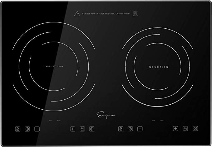 Photo 1 of NONFUNCTIONAL-Empava IDC12B2 Horizontal Electric Stove Induction Cooktop with 2 Burners in Black Vitro Ceramic Smooth Surface Glass 120V, 12 Inch
