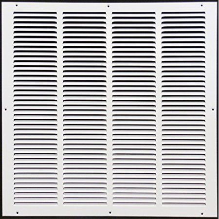 Photo 1 of 20 W X 24 H Steel Return Air Grilles - Sidewall and Ceiling - HVAC Duct Cover - White [Outer Dimensions: 21.75 W X 25.75 H]
