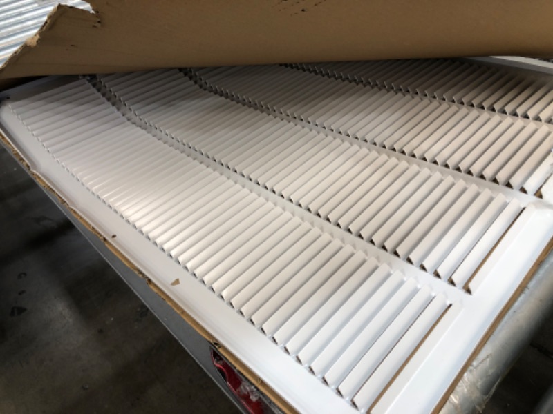 Photo 2 of 20 W X 24 H Steel Return Air Grilles - Sidewall and Ceiling - HVAC Duct Cover - White [Outer Dimensions: 21.75 W X 25.75 H]
