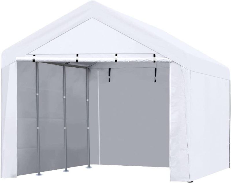 Photo 1 of 12x20 Feet Heavy Duty Carport with Removable Sidewalls & Doors Portable Garage Car Canopy Boat Shelter Tent for Party,