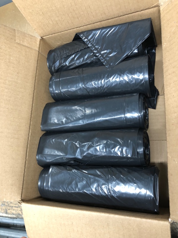 Photo 2 of Aluf Plastics 33 Gallon 1.7 MIL (eq) Black Heavy Duty Trash Bags with E-Z Tie Flap Closure - 33" x 39" - Pack of 100 - For Industrial, Janitorial, & Contractor, & Hospitality