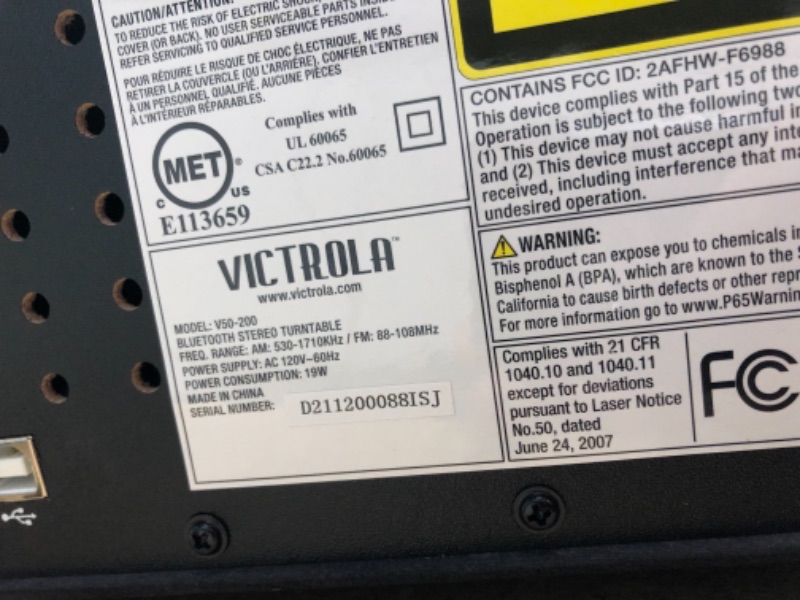 Photo 4 of COSMETIC DAMAGES***Victrola 50's Retro Bluetooth Record Player & Multimedia Center with Built-in Speakers - 3-Speed Turntable, CD Player, AM/FM Radio | Vinyl to MP3 Recording | Wireless Music Streaming | Black Black Record Player