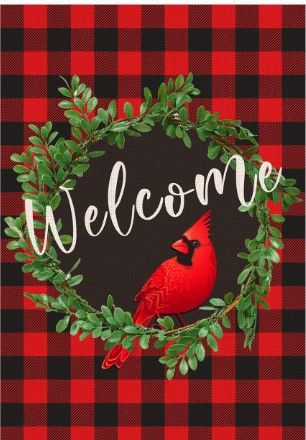 Photo 1 of 4.6 out of 5 stars12 Reviews
Winotic Outdoor Christmas Decoration Garden Flag 12.5x18 Inches, Xmas Cardinal Red Black Buffalo Check Plaid Wreath Welcome Vertical Double Sided, Winter Farmhouse Small Flag For Yard Lawn Home Decor