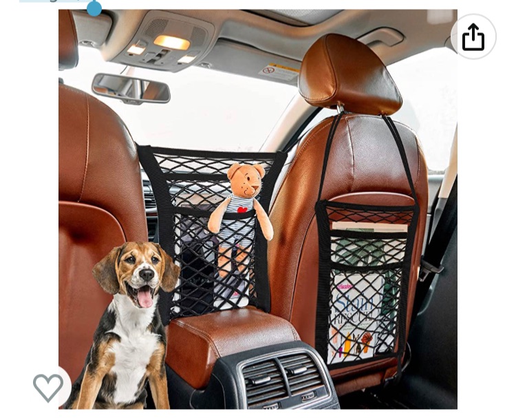 Photo 1 of 2 Pack 3 Layer Car Mesh Organizer, Car Seat Back Organize,Barrier of Backseat Pet Kids, Cargo Tissue Purse Holder, Driver Storage Netting Pouch?Upgrade Stretch Length?