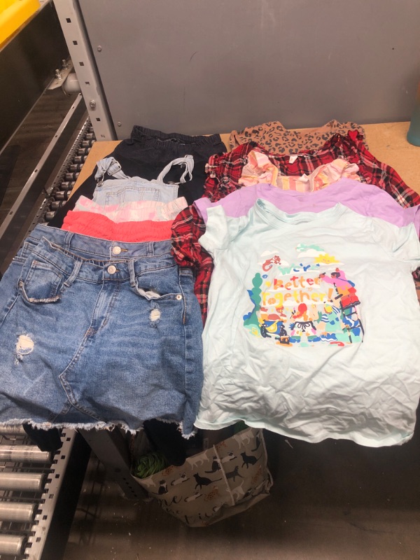 Photo 1 of GIRLS CLOTHING BUNDLE: 13 Pieces, Size Large (10-12), Shorts Leggings Dresses Shirts Skirts, One Shirt Stained ***AS IS NO RETURNS***