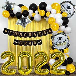 Photo 1 of Graduation Party Decorations 2022 Gold and Black Graduation Party Supplies - Pack of 101 Graduation