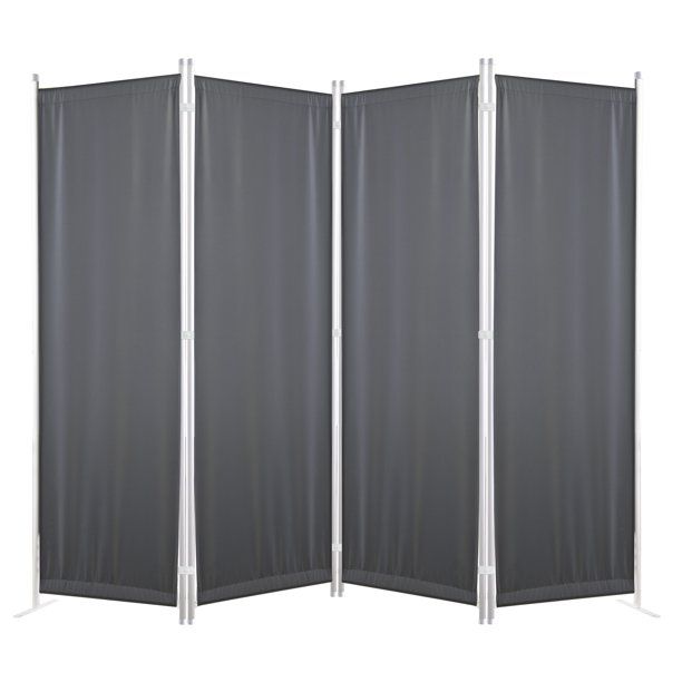 Photo 1 of 4 Panel Partition Room Dividers Grey Folding Privacy Screen Temporary Wall Divider Freestanding Room Separator
