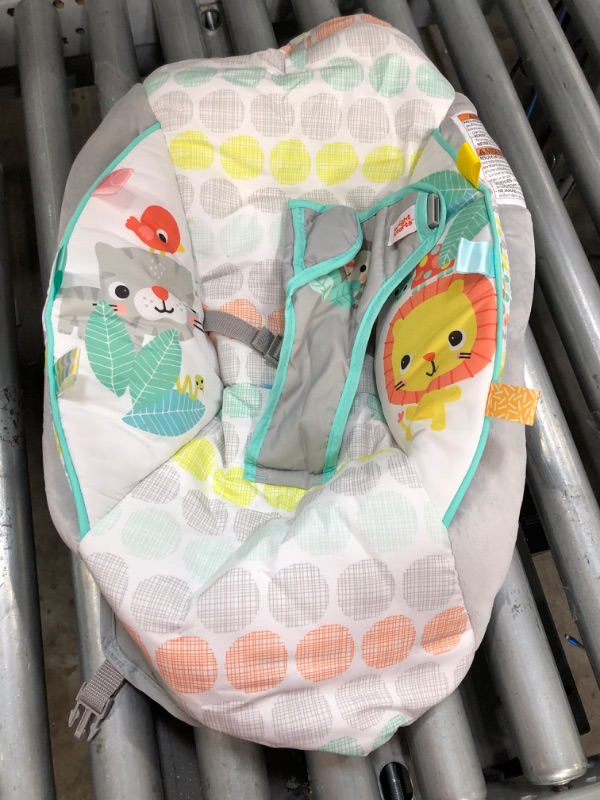 Photo 2 of Bright Starts Whimsical Wild Comfy Baby Bouncer Seat with Soothing Vibration and Music 19x23x23 Inch (Pack of 1)
