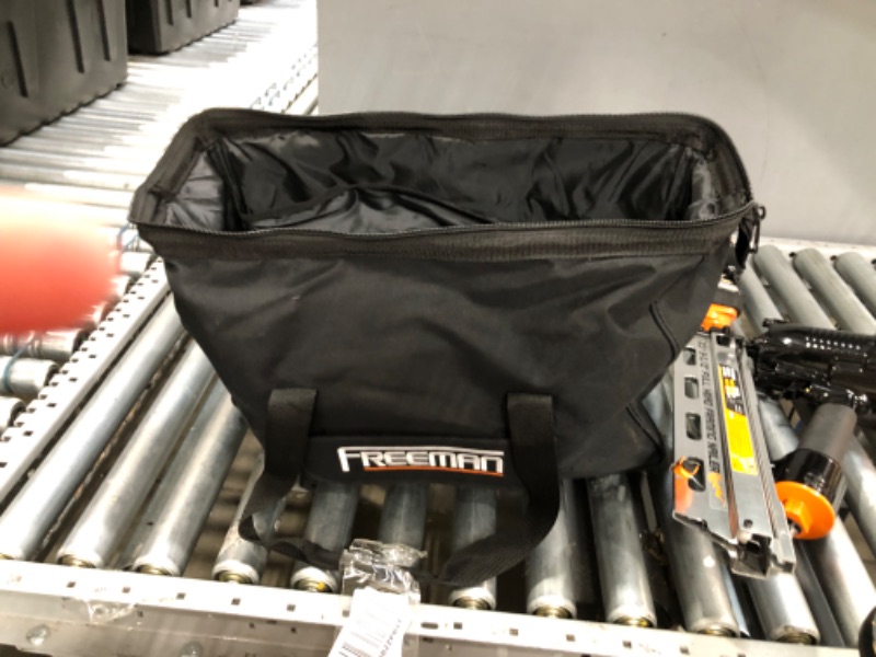 Photo 1 of Freeman P4FRFNCB Pneumatic Framing & Finishing Combo Kit with Canvas Bag (4-Piece) Nail Gun Set with Framing Nailer, Finish Nailer, Brad Nailer, and Narrow Crown Stapler
