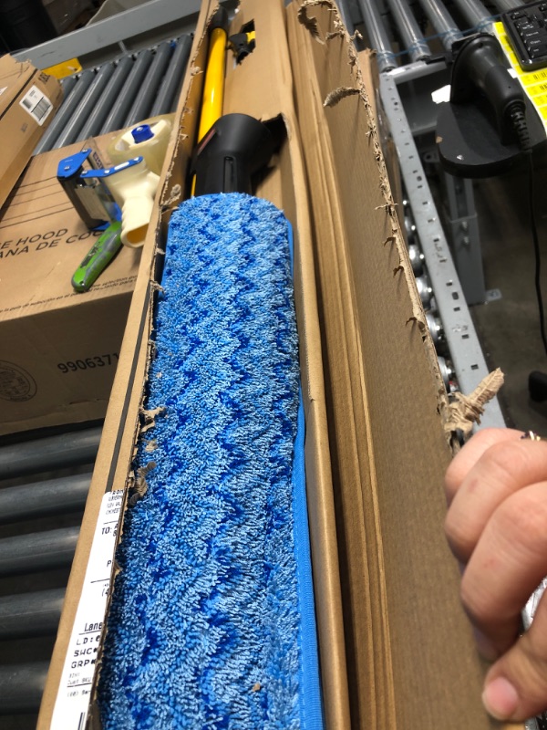 Photo 1 of Rubbermaid Commercial Products HYGEN PULSE Single Sided Microfiber Spray Mop Kit for Hardwood/Tile/Laminated Floors, Yellow, Perfect for Kitchen/Lobby/Bathroom/Janitorial Cleaning (1835528)