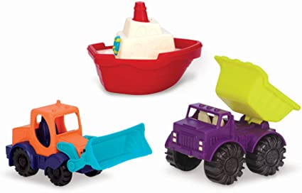 Photo 1 of B. toys by Battat Mini Toy Cars - Water & Sand Vehicles Beach Playset for Kids 18 Months+ (3- Pcs)
