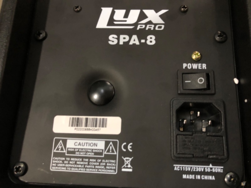 Photo 5 of LyxPro SPA-8 Compact 8" Portable PA System 100-Watt RMS Power Active Speaker System Equalizer Bluetooth SD Slot USB MP3 XLR 1/4" 1/8" 3.5mm Inputs
