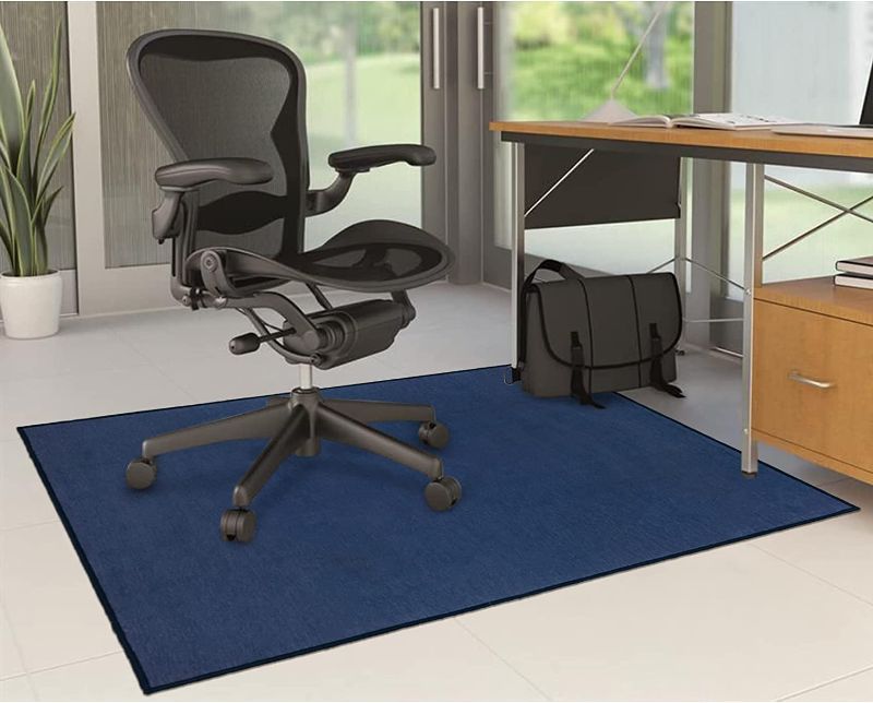 Photo 1 of Anidaroel Office Chair Mat for Hardwood and Tile Floor, 47"X59" Desk Chair Floor Mats, Blue