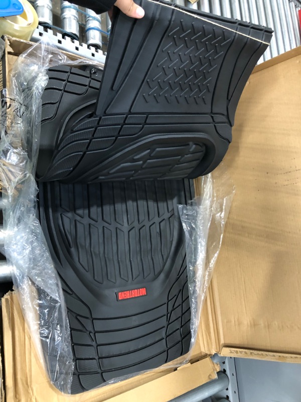 Photo 1 of Motor Trend FlexTough Contour Liners - Deep Dish Heavy Duty Rubber Floor Mats - Black