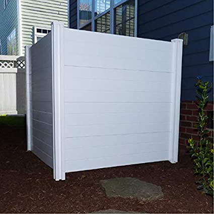 Photo 1 of Enclo Privacy Screens ZP19014 No Dig Premium Vinyl Privacy Fence Screen Kit, 48" W x 48" H, 2 Panels, White, Unassembled 