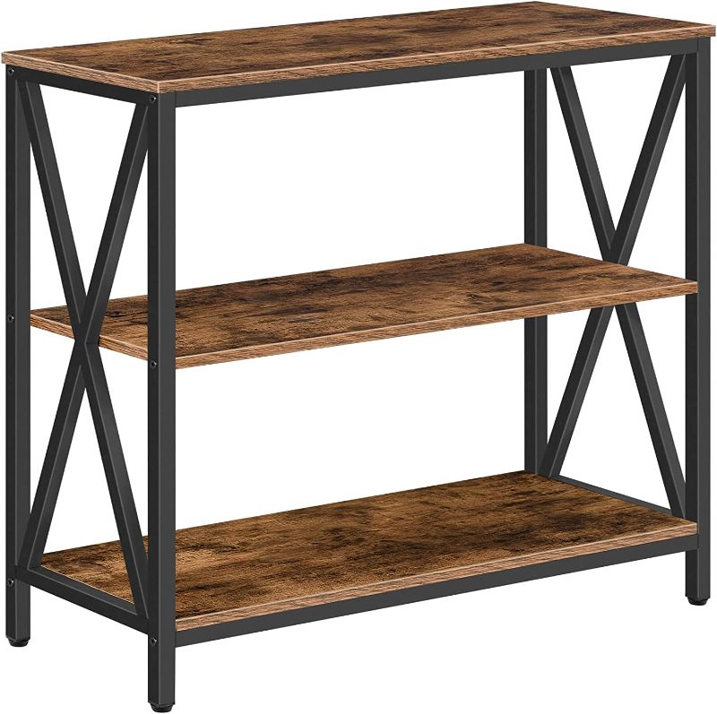 Photo 1 of ALLOSWELL Sofa Table, Industrial Console Table, 3-Tier Narrow Side Table with Open Shelves, Foyer Table for Entryway, Hallway, Kitchen, Living Room and Bedroom, Easy Assembly, Rustic Brown CTHR8001