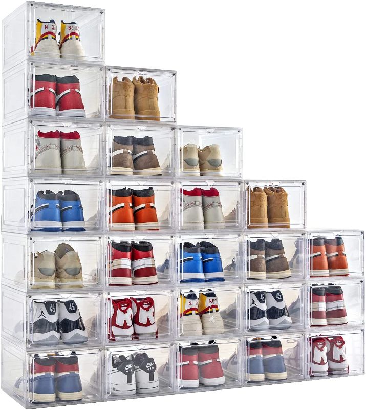 Photo 1 of 12 Pack Shoe Storage Box Stackable Shoe Storage
