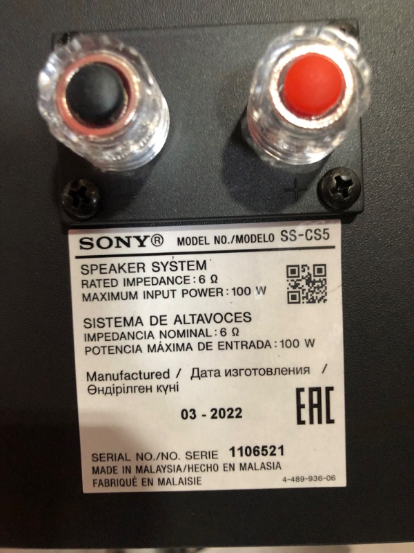 Photo 3 of Sony SSCS5 3-Way 3-Driver Bookshelf Speaker System (Pair) - Black
