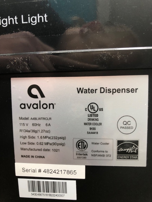 Photo 5 of Avalon Bottom Loading Water Cooler Dispenser with BioGuard- 3 Temperature Settings- UL/Energy Star Approved- Bottled (POWERS ON. SIGNS OF USE)