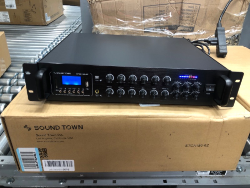 Photo 2 of Sound Town 360W 6-Zone 70V/100V Commercial Power Amplifier with Bluetooth