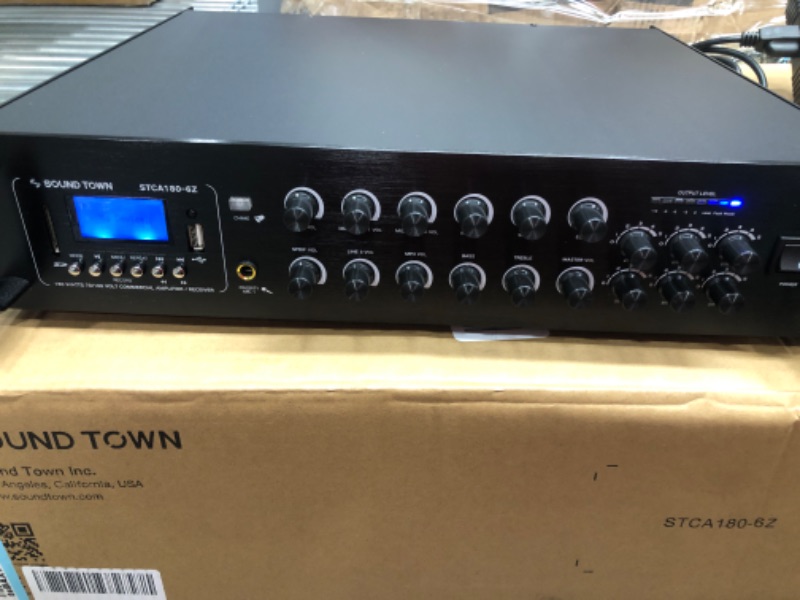 Photo 3 of Sound Town 360W 6-Zone 70V/100V Commercial Power Amplifier with Bluetooth