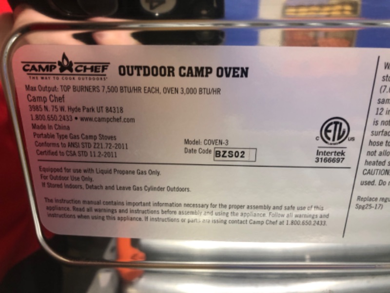 Photo 1 of CAMP CHEF DELUXE OUTDOOR OVEN COVEN
