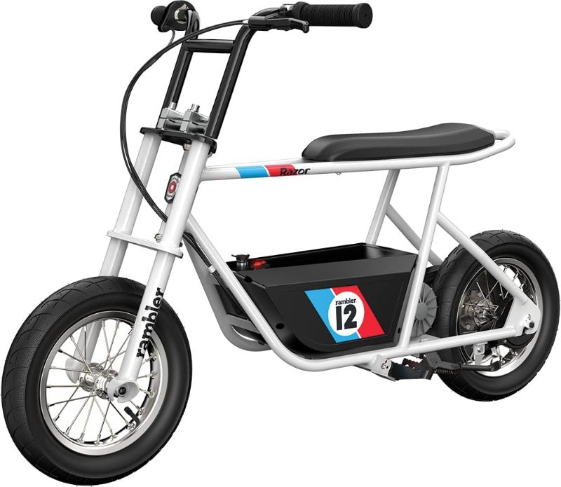 Photo 1 of parts only
Razor Rambler 12 – 24V Electric Minibike with Retro Style, Up to 14 mph, Wide 12" Air- Filled Tires, High-Torque 250-watt Motor, Up to 40 Minutes Ride Time, for Ages 13 and up
