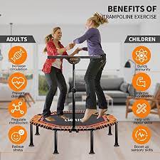 Photo 1 of CLORIS 50in Fodalbe Mini Trampoline for Kids Adults Indoor Outdoor 5 Height Adjust Load 400lbs
