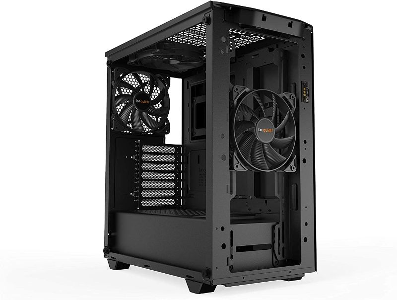Photo 1 of ***MISSING TEMPERED GLASS***  Pure Base 500DX Black, Mid Tower ATX case, ARGB, 3 pre-Installed Pure Wings 2, BGW37, Tempered Glass Window