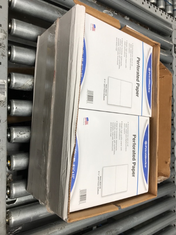 Photo 2 of (X8) PrintWorks Professional Perforated Paper for Presentaions, Booklets, Manuals, Catalogs and More, 8.5 x 11, 20 lb, 1 Vertical Perf 0.5" From Left, 500 Sheets, White (04114)
