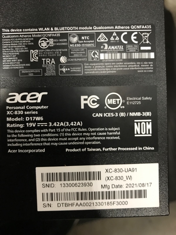 Photo 2 of *TESTED*  ACER ASPIRE XC D17W6