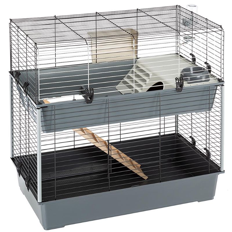 Photo 1 of Krolik Large Two-Story Rabbit Cage | Gray
