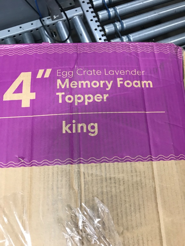 Photo 2 of 4 Inch Egg Crate Memory Foam Mattress Topper with Soothing Lavender Infusion - Crown Comfort
