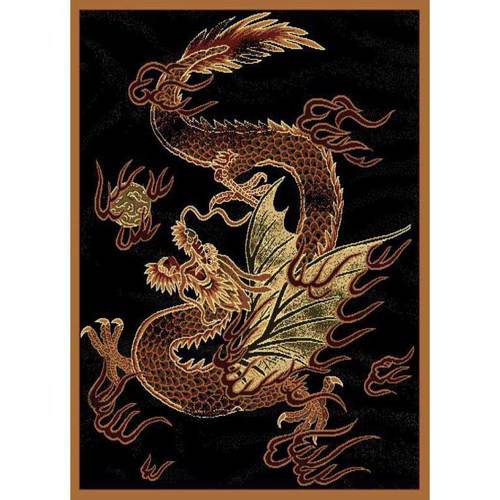 Photo 1 of 910 03230 58 5 Ft. 3 in. X 7 Ft. 2 in. Legends Dragon Luck Area Rug, Multicolor
