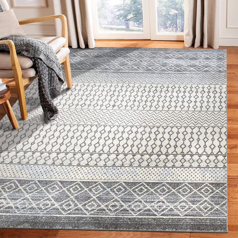 Photo 1 of Signature Loom Olivia Moroccan Boho Area Rug, 5x8 - Soft & Smooth Area Rugs for Living Room - Gorgeous Turkish Carpets and Rugs for Bedroom - Easy Cleaning & Non-Shedding, Grey
