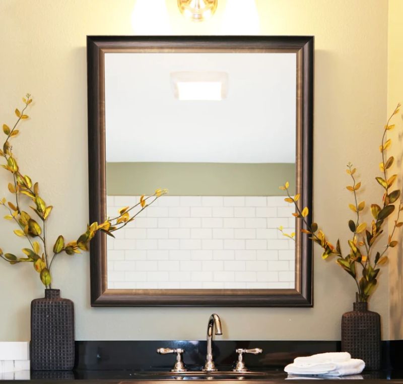 Photo 1 of  Bronze & Copper Oil-Rubbed Framed Wall Mirror 26"X32"