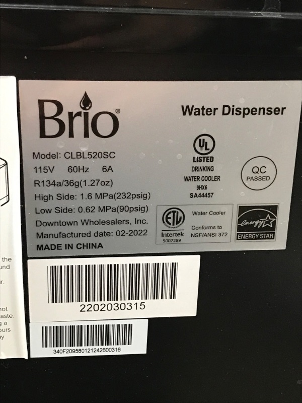 Photo 4 of **Parts Only** NON FUNCTIONAL**Brio Self Cleaning Bottom Loading Water Cooler Water Dispenser – Limited Edition - 3 Temperature Settings - Hot, Cold & Cool Water - UL/Energy Star Approved
