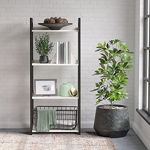 Photo 1 of ***PARTS ONLY*** Edenbrook Hillcrest Four Tier Ladder Bookcase - Contemporary Storage Shelving for Living Room, Bedroom, or Bathroom-54 Inches, Black/White
