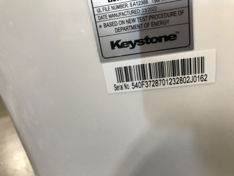 Photo 3 of (DAMAGED)KEYSTONE 115V Sense Sq. Ft, 5,000 BTU Portable Air Conditioner with Remote Control | AC for Rooms up to 200 Sq.Ft. | LED Display | 24H Timer | Dehumidifer | Wheels | 3-Speed | KSTAP05PHA, White
**BROKEN HANDLE, 2 BROKEN WHEELS**
