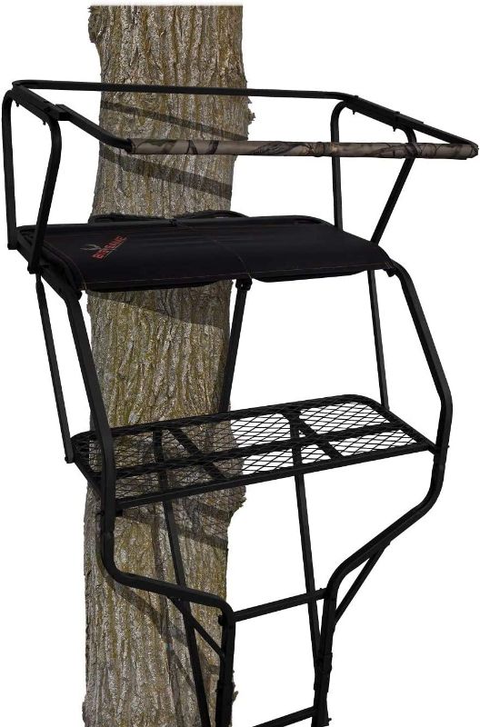 Photo 1 of **Missing Parts**BIG GAME LS4860 18' Guardian XLT Two-Person Ladderstand, Camo/Black
