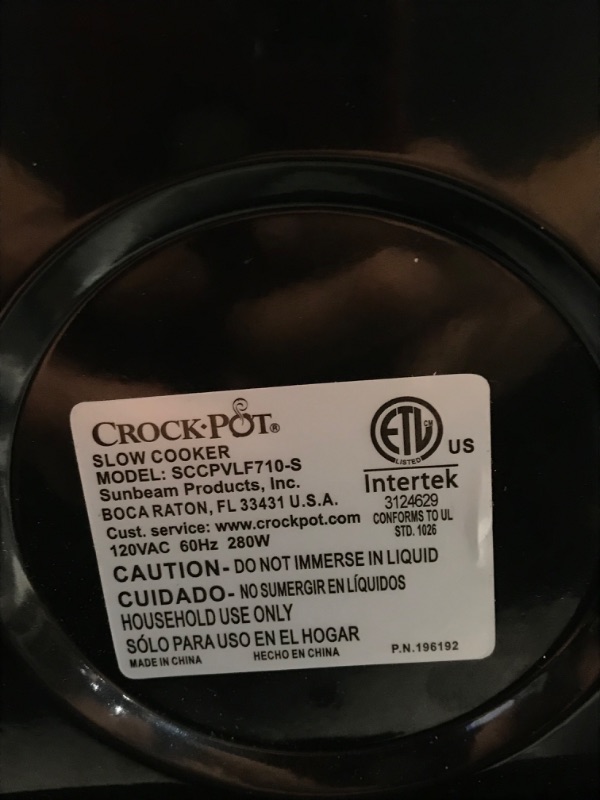 Photo 3 of (DOES NOT FUNCTION)Crock-Pot 7Qt MyTime Cook and Carry Slow Cooker
**DID NOT POWER ON**