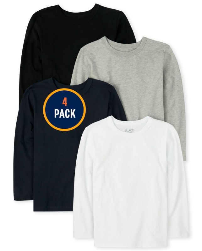 Photo 1 of Boys Uniform Basic Layering Tee 4-Pack- size large 10/12
