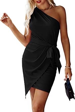 Photo 1 of PRETTYGARDEN Women's Fall Fashion 2022 One Shoulder Ruched Bodycon Dresses Sexy Fitted Cocktail Party Dress
MEDIUM