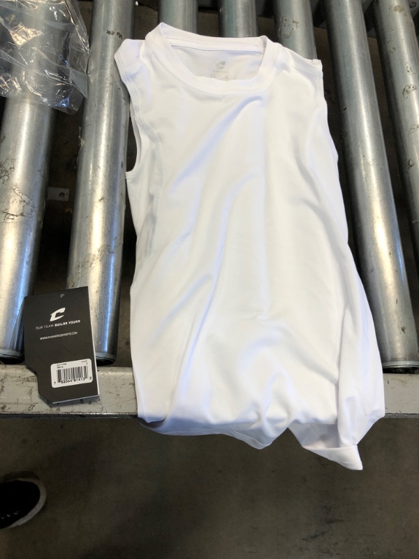 Photo 2 of Champro Sleeveless Lightning Compression Shirt (YS WHITE)
