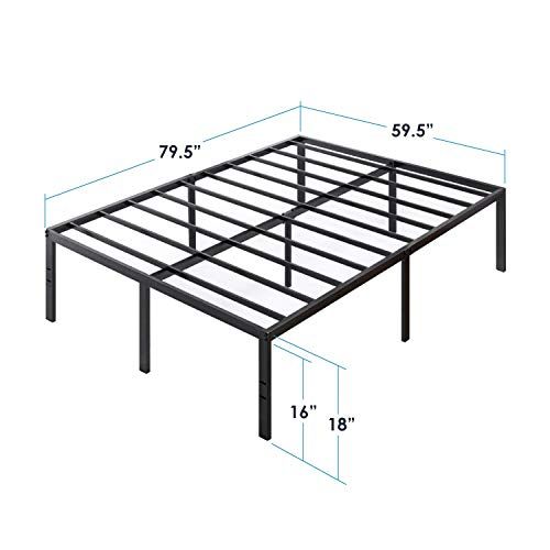 Photo 1 of Best Price -Mattress 18 Inch Metal Platform Bed, Heavy Duty Steel Slats, No Box Spring Needed, Easy Assembly, Black, Queen
