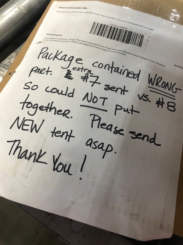 Photo 3 of (MISSING POLES/HARDWARE/TENT) Large Walk-in Greenhouse, Ohuhu 12'x6.6'x6.6' Upgraded Green House with Dual Zippered Screen Doors & 6 Screen Windows, Heavy Duty Plastic Plant Warm House with Reinforced Frame, Ropes & Ground Staples

