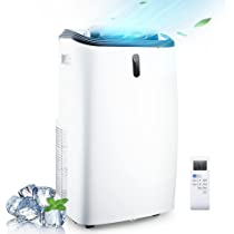 Photo 1 of (DAMAGED SIDE)  Rintuf 2022 12000 BTU Portable AC, Cools Rooms up to 550 Sq.ft, Also as Dehumidifier & Fan & Smart Timer, with Handy Remote, Washable Filter, Universal Wheels, Window Kit
