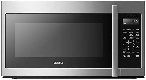 Photo 1 of (DENTED) Galanz GLOMJB19S2SWZ-10 Over The Range Microwave, Sensor Cook, True Steam Kit, White LED Display, 1000W/120Volts, Stainless Steel, 1.9 Cu Ft
