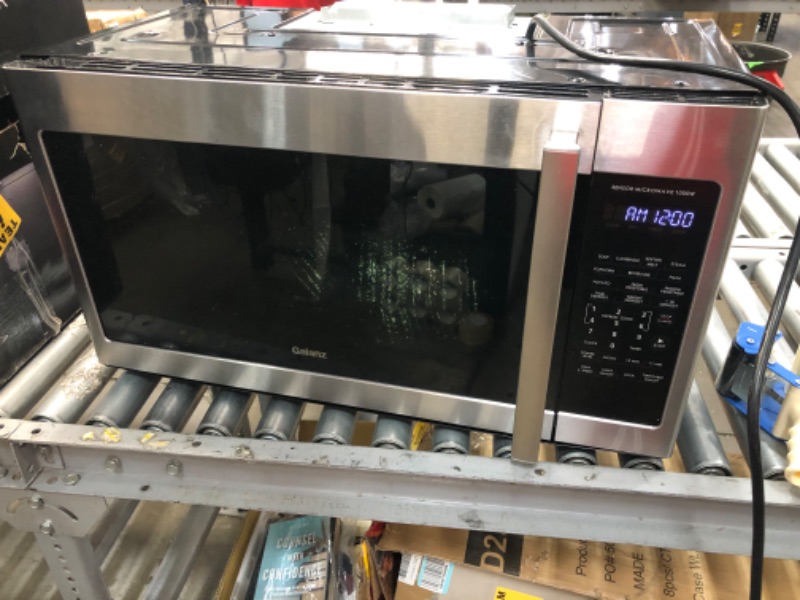 Photo 3 of (DENTED) Galanz GLOMJB19S2SWZ-10 Over The Range Microwave, Sensor Cook, True Steam Kit, White LED Display, 1000W/120Volts, Stainless Steel, 1.9 Cu Ft
